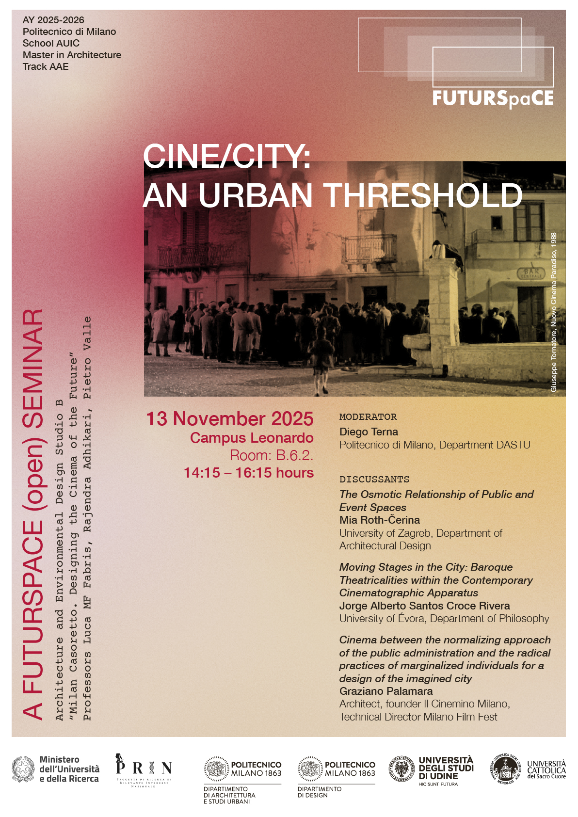 Poster of the seminar "Cine:City-an urban threshold"